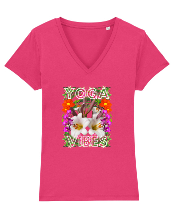 Yoga Vibratii Design Cu Flori Raspberry