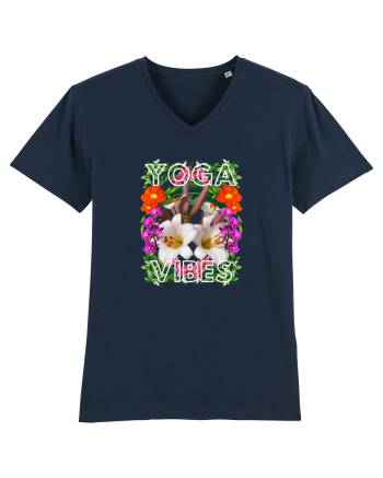 Yoga Vibratii Design Cu Flori French Navy
