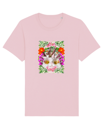 Yoga Vibratii Design Cu Flori Cotton Pink