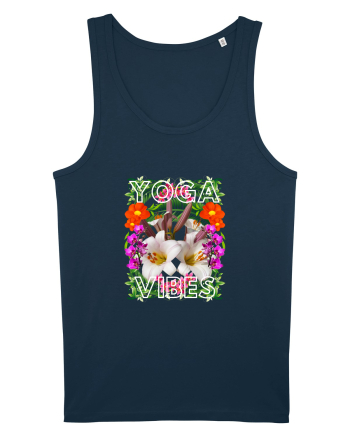 Yoga Vibratii Design Cu Flori Navy
