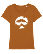 Zimbru Rătăcind Prin Padure Tricou mânecă scurtă guler larg fitted Damă Expresser