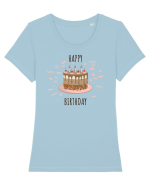 Birthday Cake Tricou mânecă scurtă guler larg fitted Damă Expresser