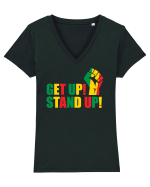 Get Up Stand Up Tricou mânecă scurtă guler V Damă Evoker