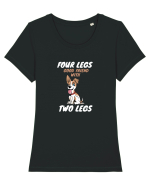 Cainele Este Cel Mai Bun Prieten Al Omului Tricou mânecă scurtă guler larg fitted Damă Expresser