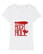 Retro Vintage Rock And Roll Tricou mânecă scurtă guler V Damă Evoker