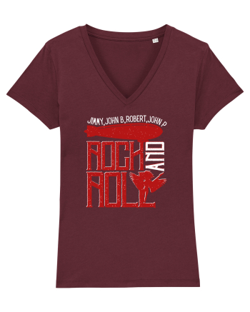 Retro Vintage Rock And Roll Burgundy