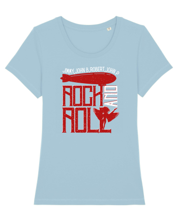 Retro Vintage Rock And Roll Sky Blue