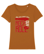 Retro Vintage Rock And Roll Tricou mânecă scurtă guler larg fitted Damă Expresser