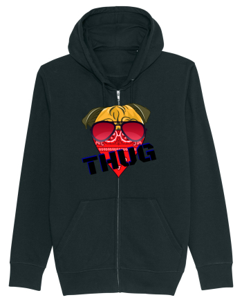 Funny Pug Pun .Thug tshirt Black