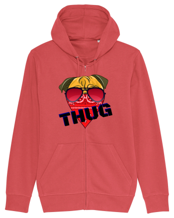 Funny Pug Pun .Thug tshirt Carmine Red
