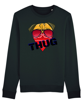 Funny Pug Pun .Thug tshirt Black