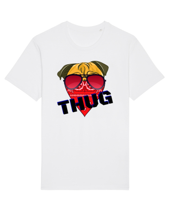 Funny Pug Pun .Thug tshirt White