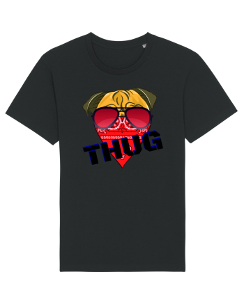 Funny Pug Pun .Thug tshirt Black