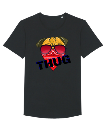 Funny Pug Pun .Thug tshirt Black
