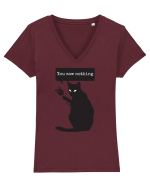 You Saw Nothing Funny Killer Cat Tricou mânecă scurtă guler V Damă Evoker