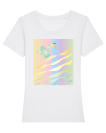 Happy coffee Tricou mânecă scurtă guler larg fitted Damă Expresser