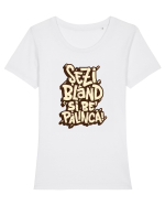 Șezi blând și be' pălincă! Tricou mânecă scurtă guler larg fitted Damă Expresser