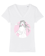 Cocheta Tricou mânecă scurtă guler V Damă Evoker