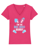 Eu sunt fratele mai mare iepurele de Paste. I'm the Big Bro Bunny Tricou mânecă scurtă guler V Damă Evoker