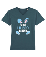 Cadou pentru fratele mai mic de Paste. I'm the Lil Bro Bunny Tricou mânecă scurtă guler V Bărbat Presenter