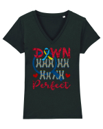 World Down 21 Trisomy Day Chromosomes Under Magnifying Glass Tricou mânecă scurtă guler V Damă Evoker