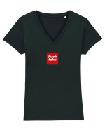 [F**k fake] Tricou mânecă scurtă guler V Damă Evoker