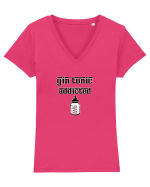 gin tonic addicted Tricou mânecă scurtă guler V Damă Evoker
