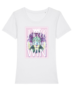 I will f#cKing WIN Tricou mânecă scurtă guler larg fitted Damă Expresser