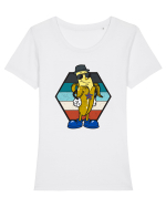 Retro Cool Banana Tricou mânecă scurtă guler larg fitted Damă Expresser
