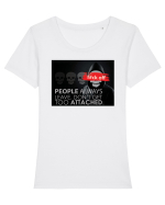 People always leave Tricou mânecă scurtă guler larg fitted Damă Expresser