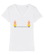 FIRE Stafffff Tricou mânecă scurtă guler V Damă Evoker