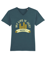 My Life is Just Music Tricou mânecă scurtă guler V Bărbat Presenter