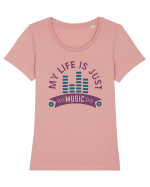 My Life is Just Music Tricou mânecă scurtă guler larg fitted Damă Expresser