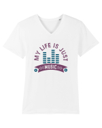 My Life is Just Music Tricou mânecă scurtă guler V Bărbat Presenter