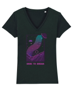 Mesaj motivational - DARE TO DREAM Tricou mânecă scurtă guler V Damă Evoker