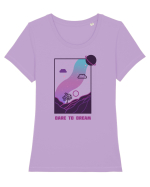 Mesaj motivational - DARE TO DREAM Tricou mânecă scurtă guler larg fitted Damă Expresser