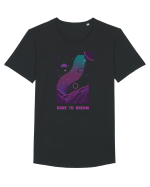 Mesaj motivational - DARE TO DREAM Tricou mânecă scurtă guler larg Bărbat Skater