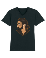 illustratie - Bearded Man Tricou mânecă scurtă guler V Bărbat Presenter