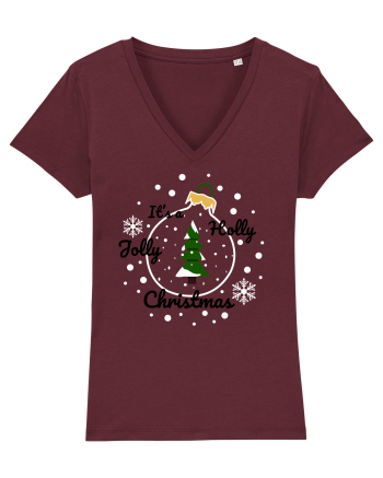 Mesaj de Craciun : It's a Holly Jolly Christmas Burgundy