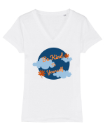 Mesaj motivational - Be Kind To Yourself Tricou mânecă scurtă guler V Damă Evoker