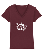 Grrrr Tricou mânecă scurtă guler V Damă Evoker