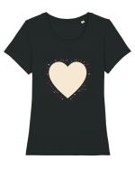 Tricou Love Tricou mânecă scurtă guler larg fitted Damă Expresser