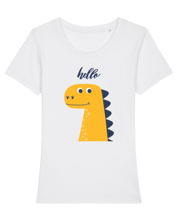 Tricou Dinozaur White