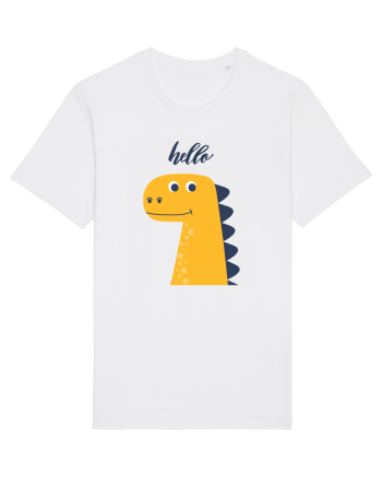 Tricou Dinozaur White