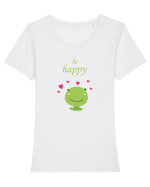 Tricou Be Happy Tricou mânecă scurtă guler larg fitted Damă Expresser