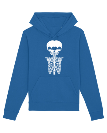 alien skull with ribs/white Royal Blue