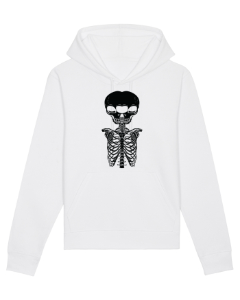 alien skull with ribs/balck White