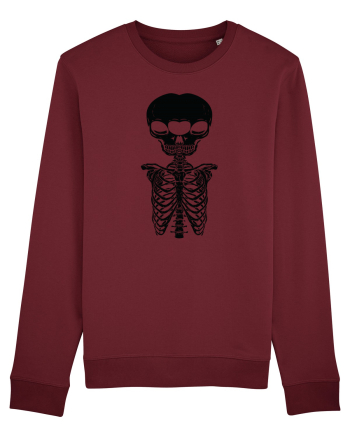 alien skull with ribs/balck Bluză mânecă lungă Unisex Rise