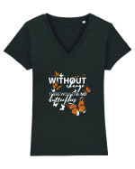 Butterflies Tricou mânecă scurtă guler V Damă Evoker