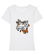 WITHOUT Change Tricou mânecă scurtă guler larg fitted Damă Expresser